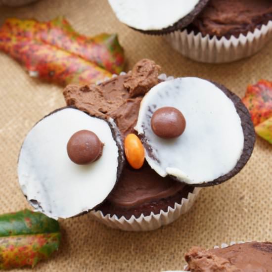 Owl Cupcakes - Recipe photo by jennyisbaking.com