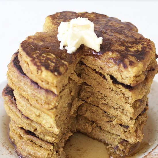 Healthy Pumpkin Pancakes - Recipe photo by northsouthblonde