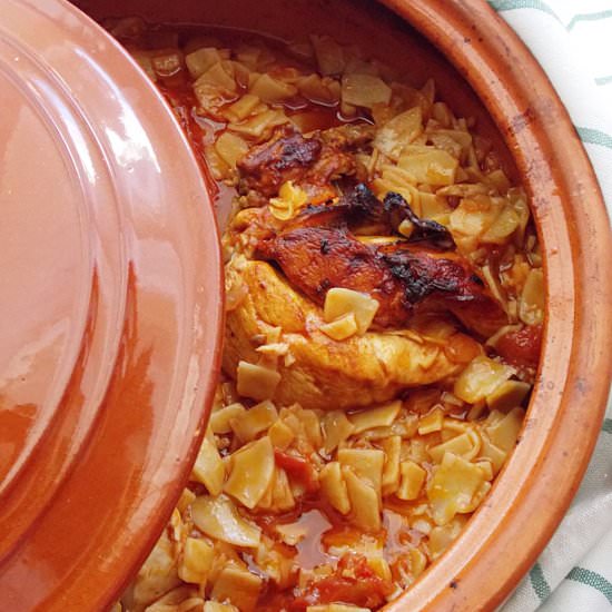 Chicken with Hilopites-Greek Pasta - Recipe photo by Cooking-and-Art-Marion