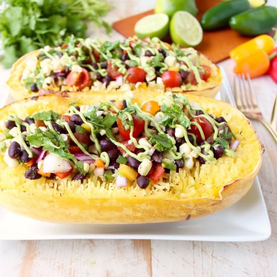 Mexican Stuffed Spaghetti Squash - Recipe photo by Whitney Bond