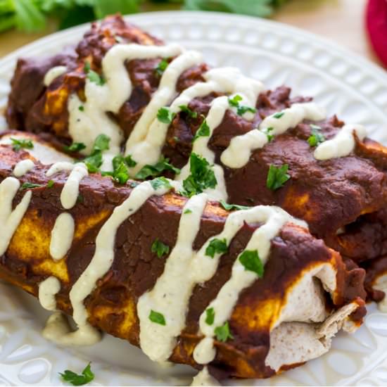 Easy Vegan Enchiladas with Cashew - Recipe photo by servingrealness