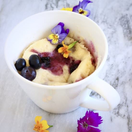 Vegan Lemon Blueberry Mug Cake - Recipe photo by rhiansrecipes
