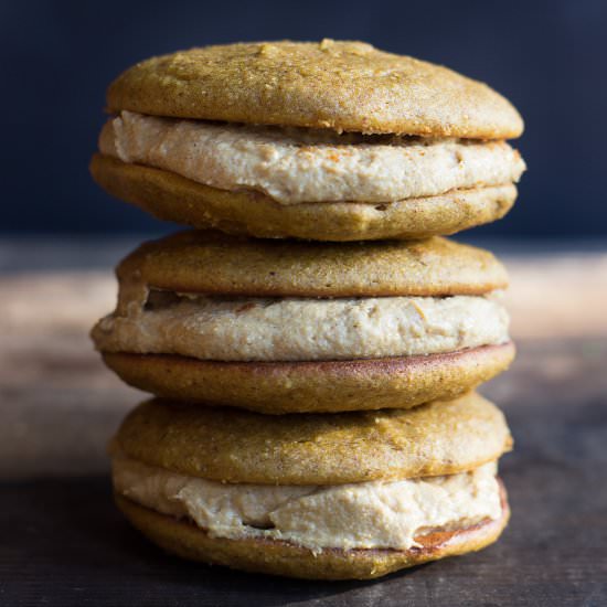 Healthy Pumpkin Whoopie Pies - Recipe photo by Our Food Fix