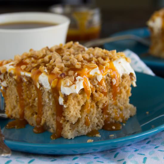 Salted Caramel Apple Poke Cake - Recipe photo by saygraceblog