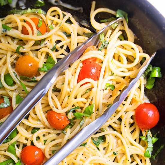 One Pot Tomato Basil Pasta - Recipe photo by Cakewhiz