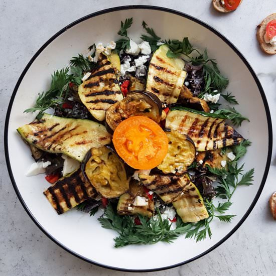 Red Kale Aubergine Zucchini Salad - Recipe photo by fotofeedme