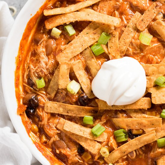Chicken Enchilada Soup - Recipe photo by TheSaltyMarshmallow