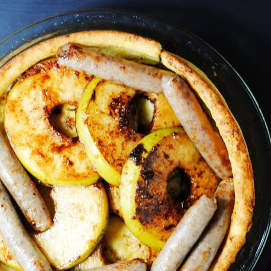 Breakfast Popover with Apples - Recipe photo by white plate blank slate