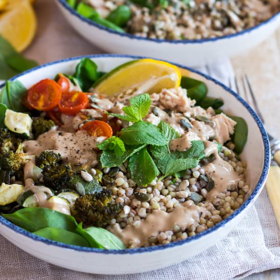 Creamy Balsamic Veggie Nourish Bowl - Recipe photo by Nourish Everyday