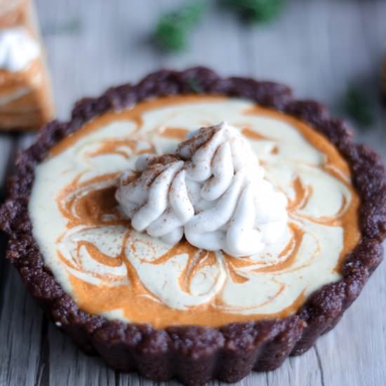 Brownie Crusted Pumpkin Pie - Recipe photo by primitivish