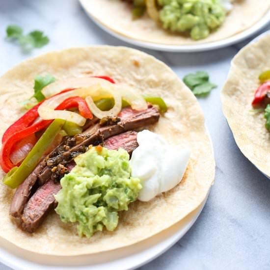 Cilantro Lime Steak Fajitas - Recipe photo by 3ScoopsofSugar