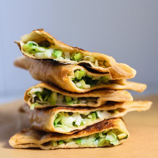 Leek Bolani - Recipe photo by thecuriouschickpea