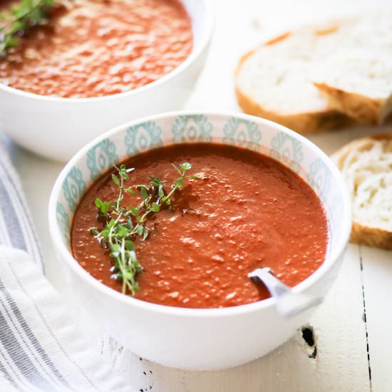 Simple Roasted Tomato Soup - Recipe photo by Set the Table