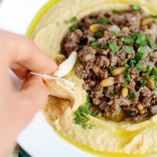 Lebanese Hummus with Ground Beef - Recipe photo by feelgoodfoodie1