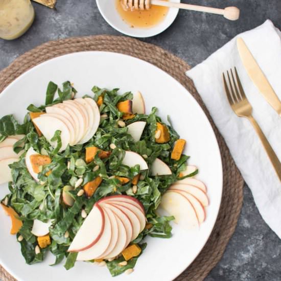 Fall Honeycrisp Collard Green Salad - Recipe photo by hungerthirstplay