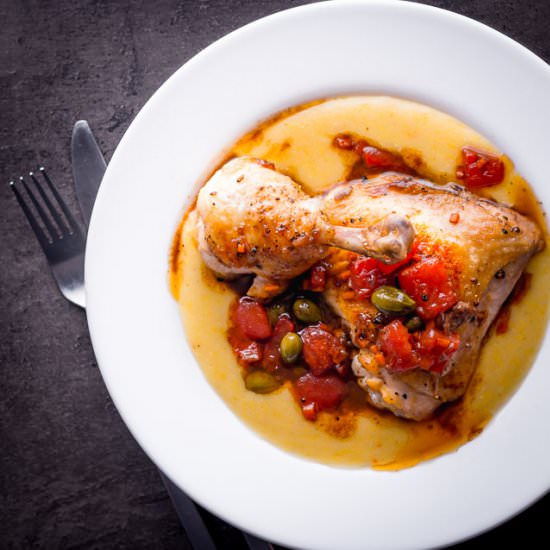 Roasted Chicken Leg with Tomato - Recipe photo by Brian Jones