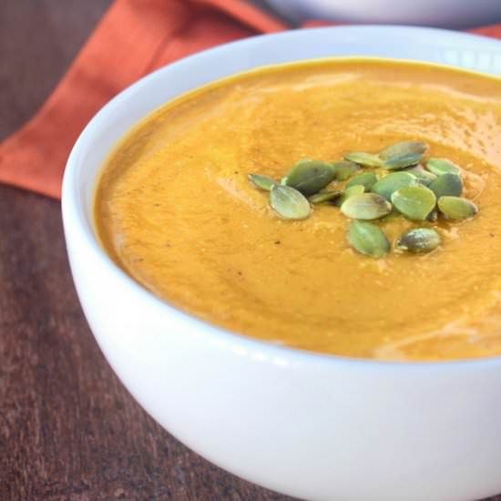 Copycat Panera Autumn Squash Soup - Recipe photo by Byte Sized Nutrition