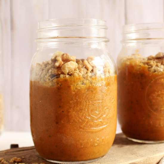 Pumpkin Pie Chia Pudding Jars - Recipe photo by Naughty Nutrition