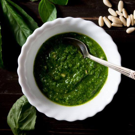 How to make basil pesto - Recipe photo by Inside the rustic kitchen