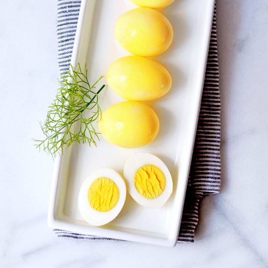 Quick Pickled Yellow Eggs - Recipe photo by Mighty Mrs