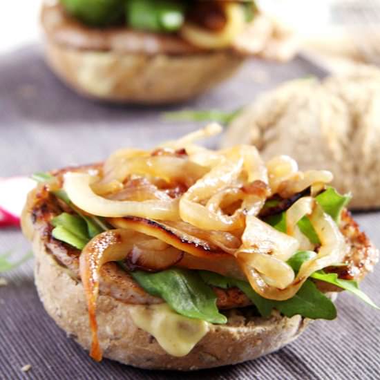 Pork Chop Burgers with Mustard - Recipe photo by adinutza