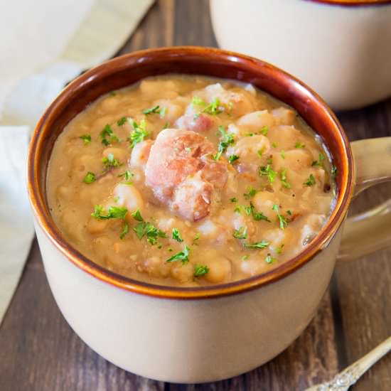 Creamy White Bean and Ham Hock Soup - Recipe photo by muttandchops