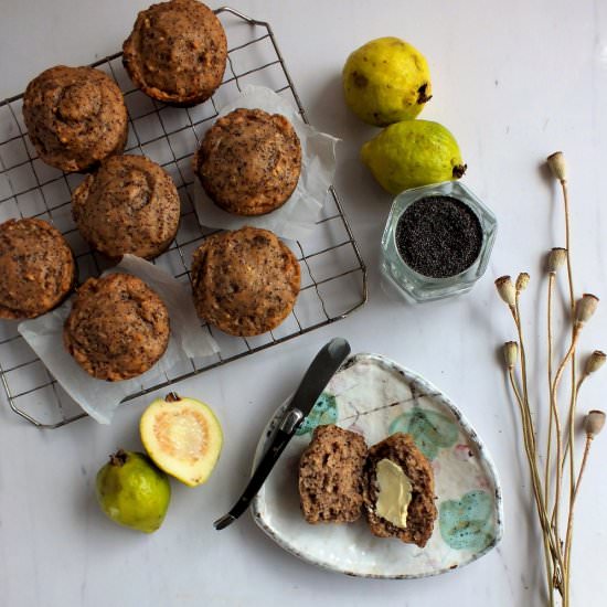 Fresh Guava Poppy Seed Muffins - Recipe photo by davebakes