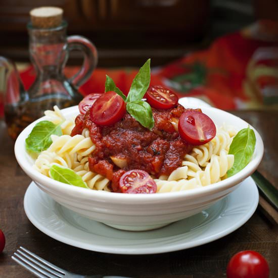 Pasta with Classic Tomato Sauce - Recipe photo by Harry and Lexy