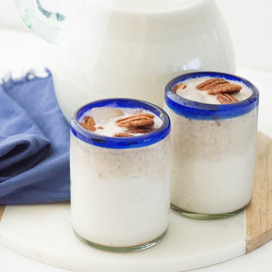 Coconut Pecan Agua Fresca - Recipe photo by NibblesNFeasts
