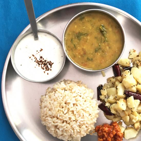 Toor Dal Tadka with Spinach - Recipe photo by steamingpot