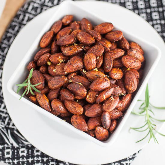 Rosemary and Lemon Toasted Almonds - Recipe photo by therusticfoodie
