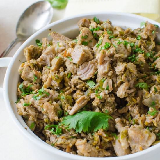 Hatch Chile Chopped Pork - Recipe photo by garlic and zest