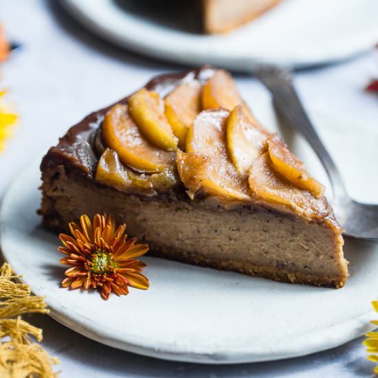 Paleo Caramel Apple Cheesecake - Recipe photo by foodfaithfitness