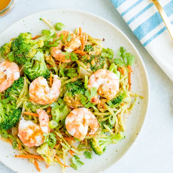Shrimp Stir-Fry Salad - Recipe photo by eatingbirdfood
