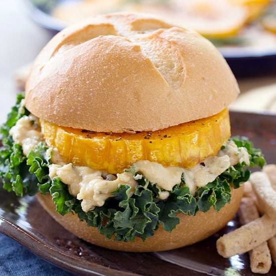 Roasted Butternut Squash Burgers - Recipe photo by geekypoet