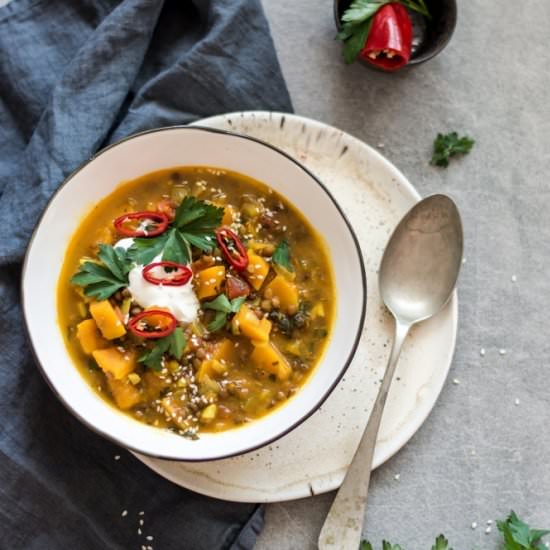 Pumpkin & Lentil Dahl - Recipe photo by Mienta