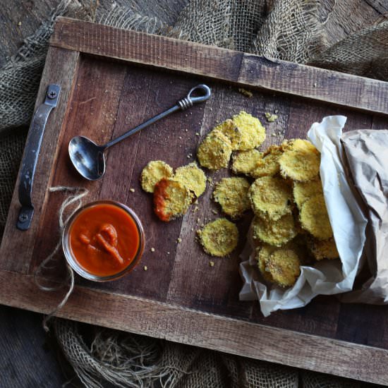 Crispy Zucchini Chips - Recipe photo by Sneaky Mommies