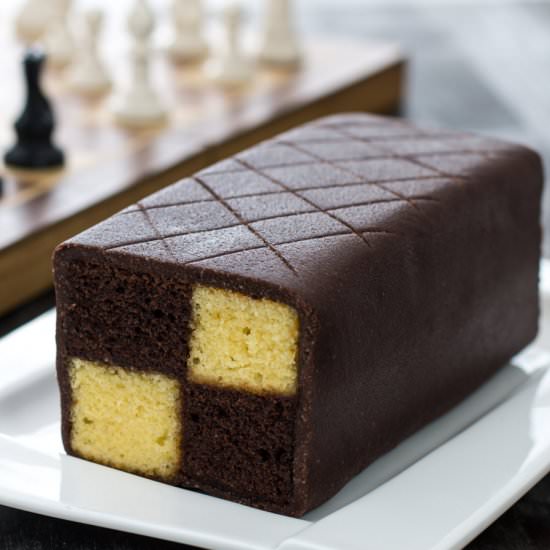 Chocolate Almond Battenberg Cake - Recipe photo by Home Cooking Adventure