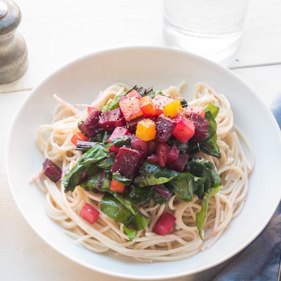 Roasted Beets & Gluten-Free Pasta - Recipe photo by Solluna333