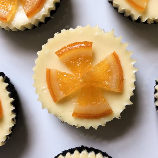 Chocolate Orange Mini Cheesecakes - Recipe photo by thirstyradish