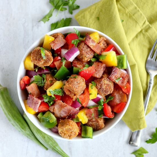Fried Okra Salad - Recipe photo by karylhenry