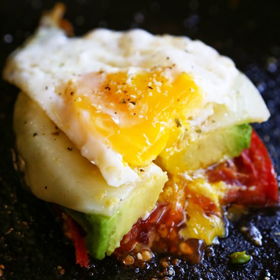 Fried Egg & Tomato Breakfast Stack - Recipe photo by pipandebby