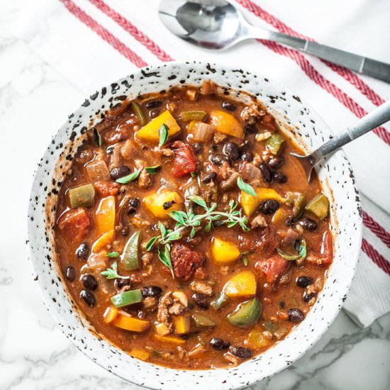 pumpkin chili - Recipe photo by chewoutloud