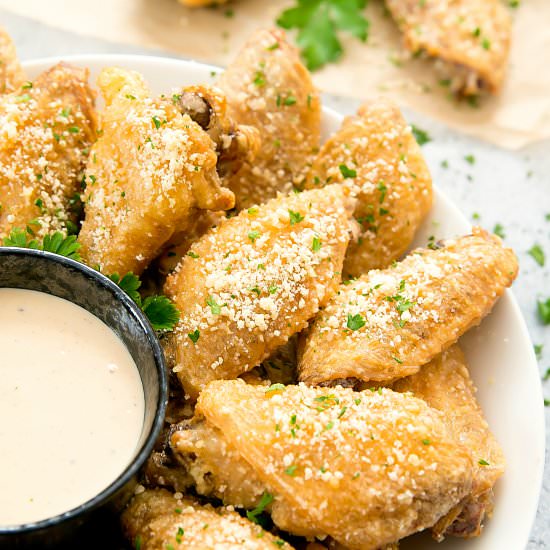 Baked Garlic Parmesan Wings - Recipe photo by kirbie