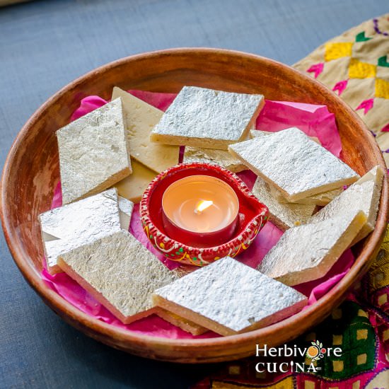Kaju Katli | Indian Cashew Fudge - Recipe photo by Herbivore Cucina