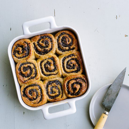 Chocolate Fig Swirl Rolls - Recipe photo by gatheranddine