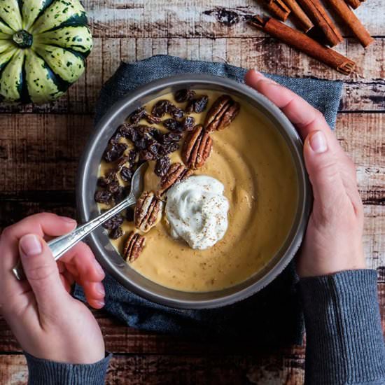 Pumpkin Pie Smoothie Bowl - Recipe photo by forageddish