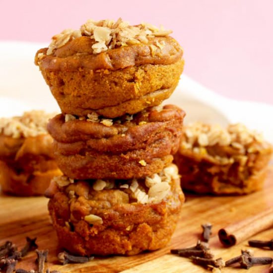 Blender Pumpkin Spice Muffins - Recipe photo by Naughty Nutrition