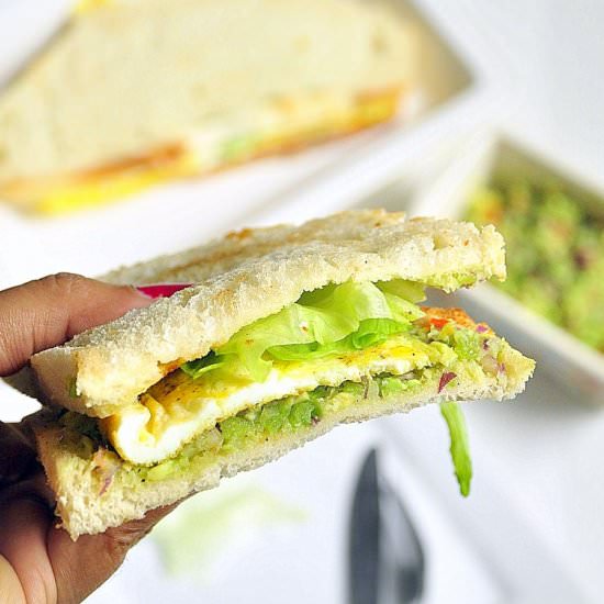 Guacamole & Egg Sandwich - Recipe photo by JeeviKitchen