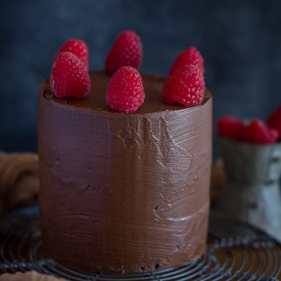 Dark Chocolate Raspberry Cake - Recipe photo by lilcupcakemonkey